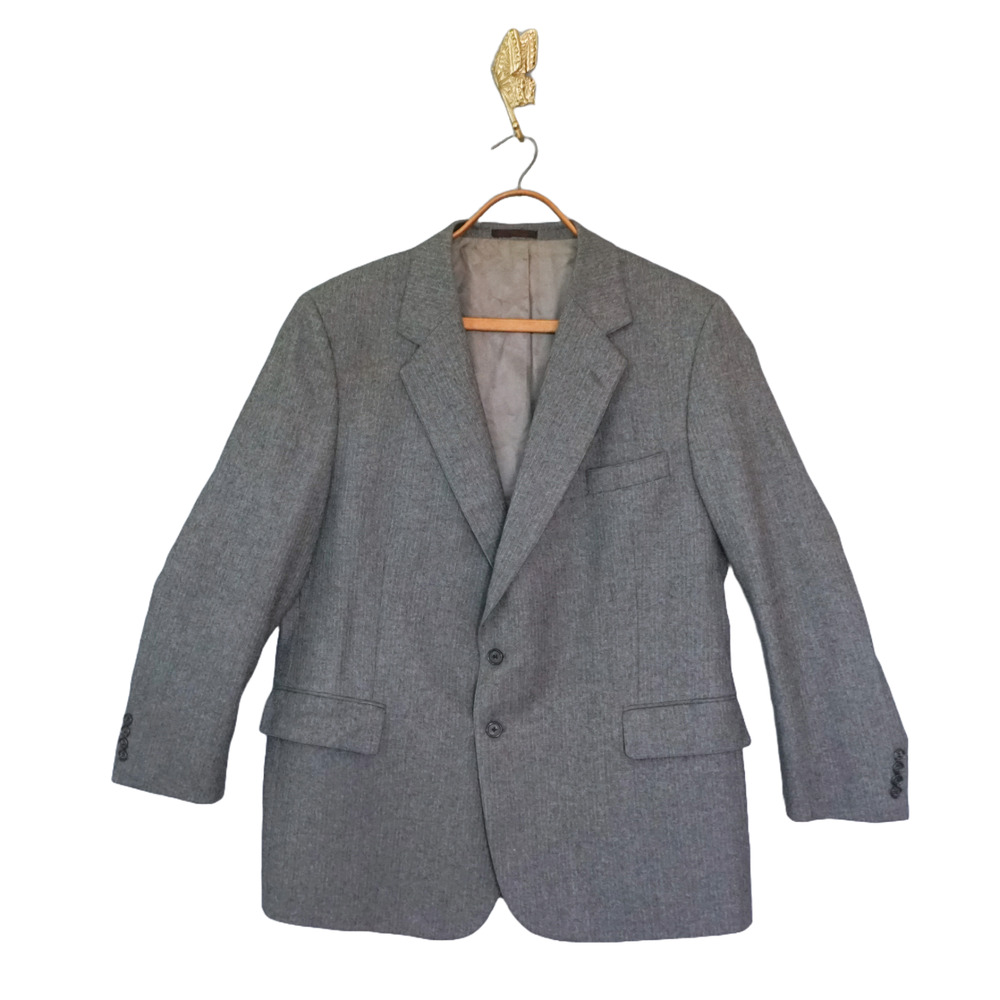 VTG John Wanamaker Pinstripe Pure Wool Blazer Jacket R48 Preppy Ivy League Coat